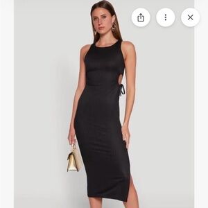 White Fox Boutique Black Midi Dress